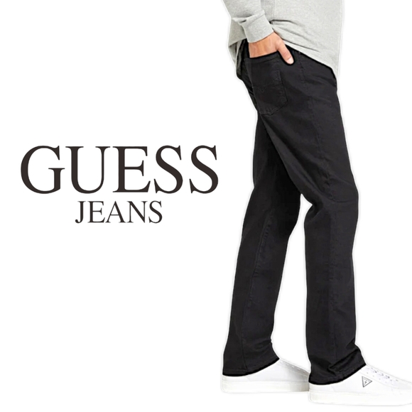 GUESS Jeans - Men's Black Wash Slim Straight Del Mar Fit Denim - W33x34L - Picture 5 of 10